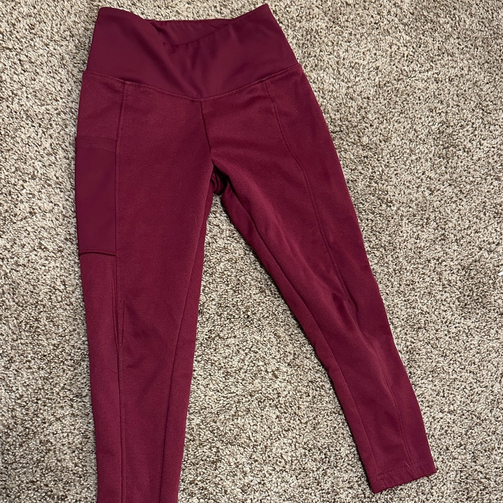 High-Waisted Burgundy The North Face tights